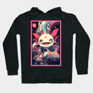 Cute Axolotl Anime Art Design | Cute Animals | Axolotl Hentaii Chibi Kawaii Design Hoodie